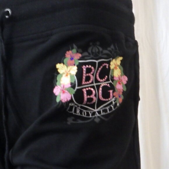 NWT BCBG sz MED, LG, XL 95% cotton PASTEL FLORAL & BLACK 2 PC TRACKSUIT - Picture 14 of 16